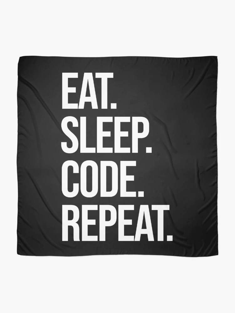 Thumbnail 2 of 3, Scarf, eat sleep code repeat computer programmer coding designed and sold by JoDesignLab.