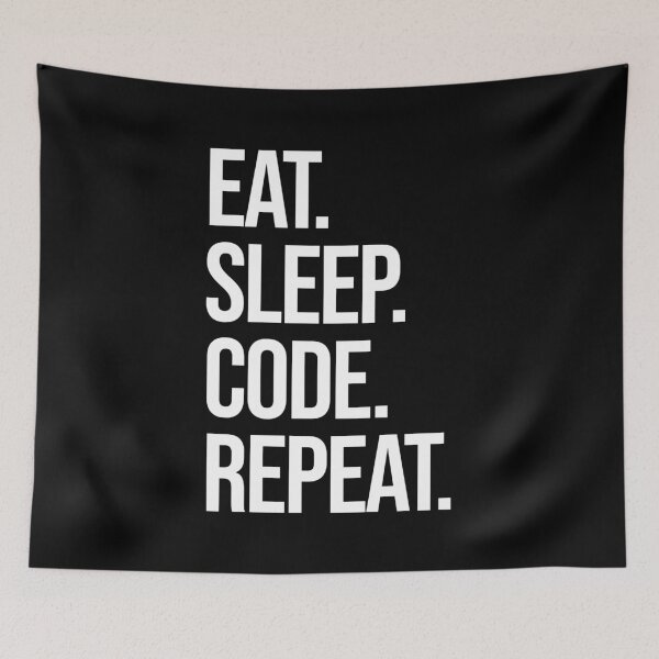 Item preview, eat sleep code repeat computer programmer coding designed and sold by JoDesignLab.