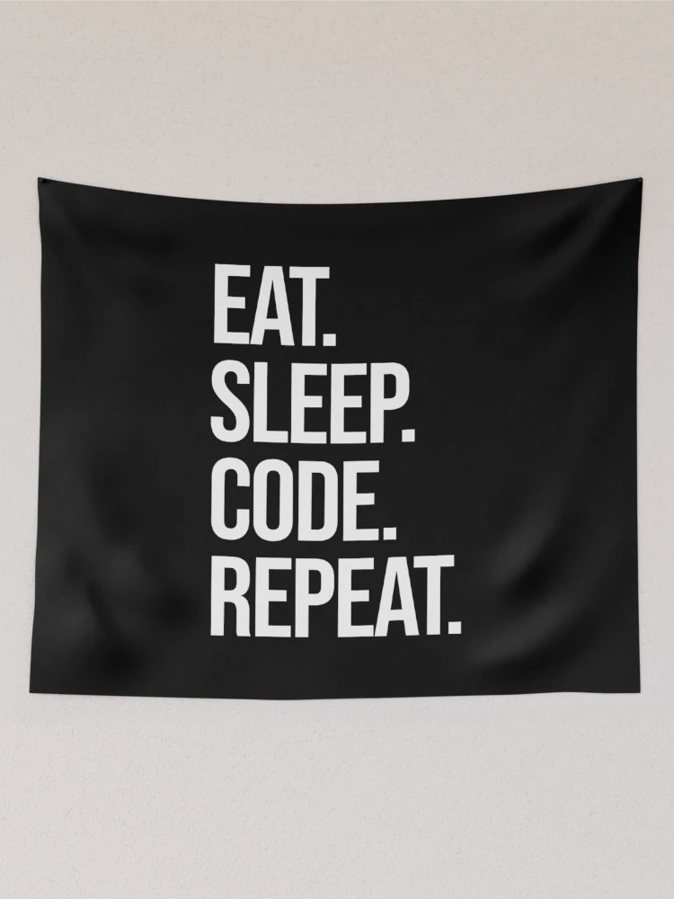Thumbnail 2 of 3, Tapestry, eat sleep code repeat computer programmer coding designed and sold by JoDesignLab.