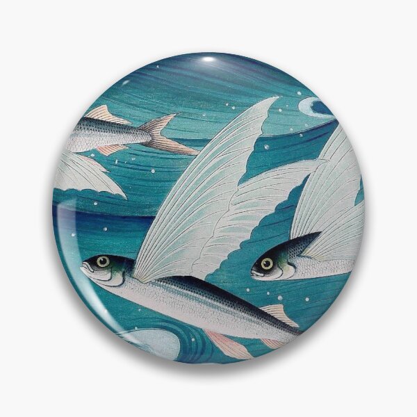 Item preview, Ono Bakufu - Flying Fish (1938) Vintage Japanese Woodblock Print  designed and sold by Ejaaz.