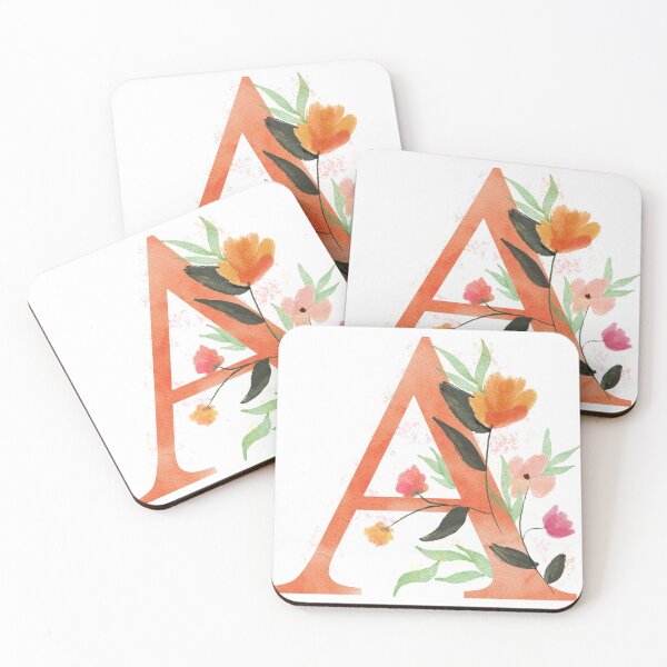 Item preview, A with Watercolor Flowers designed and sold by Em0523.