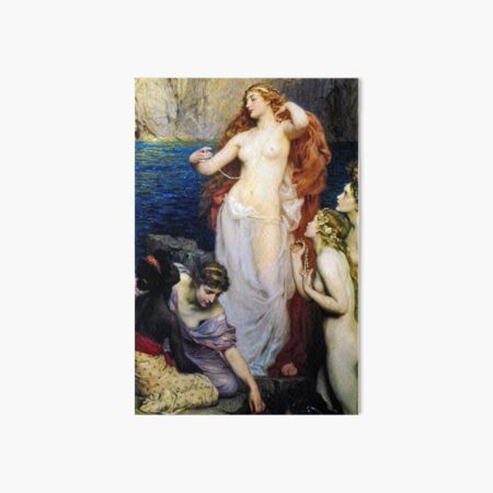 The Pearls Of Aphrodite – (Herbert James Draper)  Герберт Дрейпер - Жемчуг Афродиты Art Board Print