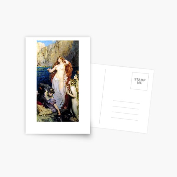 The Pearls Of Aphrodite – (Herbert James Draper)  Герберт Дрейпер - Жемчуг Афродиты Postcard