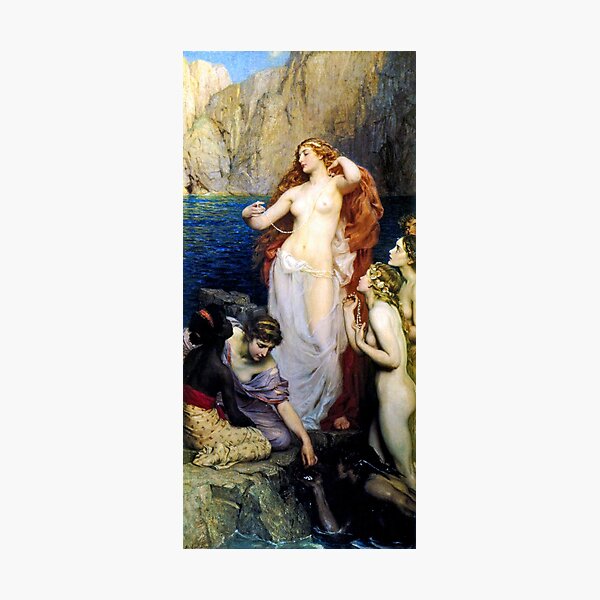 The Pearls Of Aphrodite – (Herbert James Draper)  Герберт Дрейпер - Жемчуг Афродиты #ThePearlsOfAphrodite #Pearls #Aphrodite #HerbertJamesDraper Photographic Print