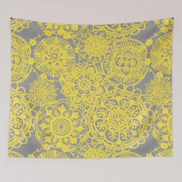 Item preview, Ultimate Gray Illuminating Yellow Mandala Pattern designed and sold by Julie Erin Designs.