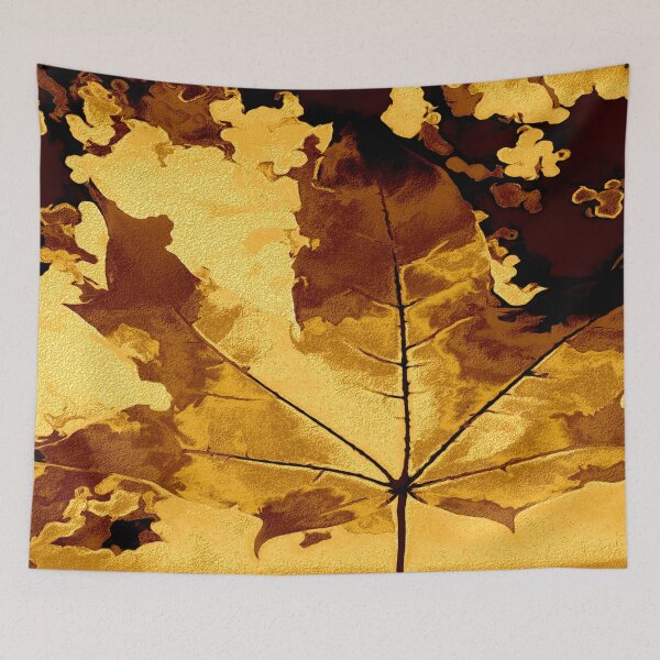 Item preview, Maple leaf with golden color designed and sold by SulkaCreative.