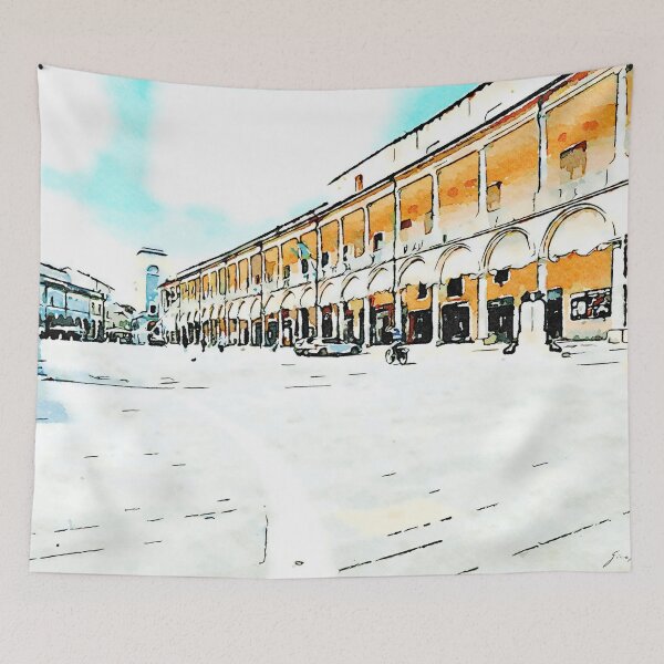 Item preview, Square and building with arcades designed and sold by Giuseppe Cocco.