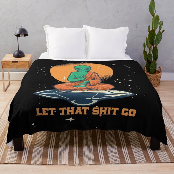 Item preview, Alien Buddha Yoga Quote Let That Shit Go designed and sold by Coconil.