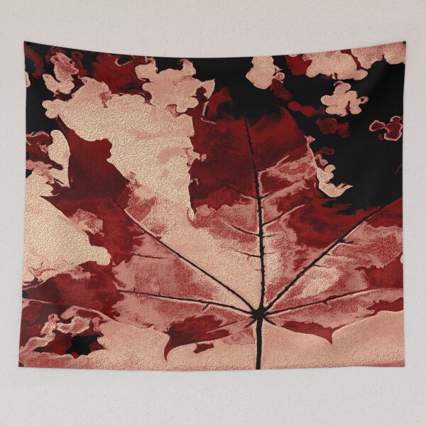 Item preview, Maple leaf with rose gold and red colors designed and sold by SulkaCreative.