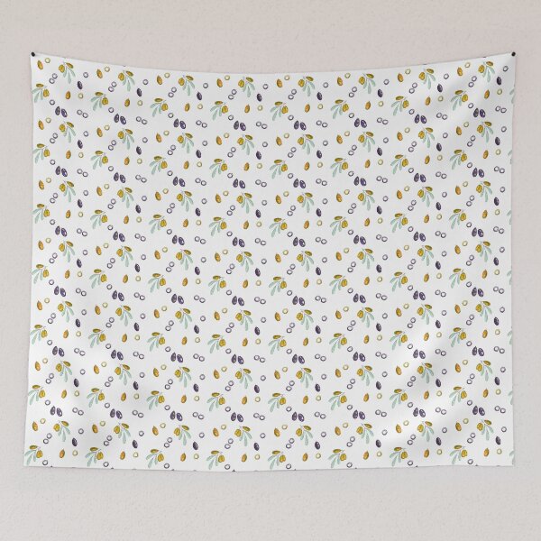 Item preview, black and green watercolor mediterranean olives seamless pattern designed and sold by linagaiaart.