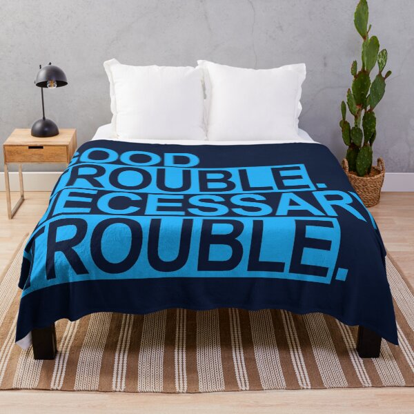 Item preview, GOOD TROUBLE. NECESSARY TROUBLE. (blue on blue) designed and sold by Thelittlelord.