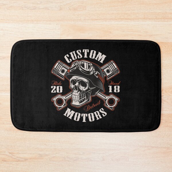 Item preview, Custom Motors Ride Hard Biker Skull designed and sold by Vector Scout Lab.