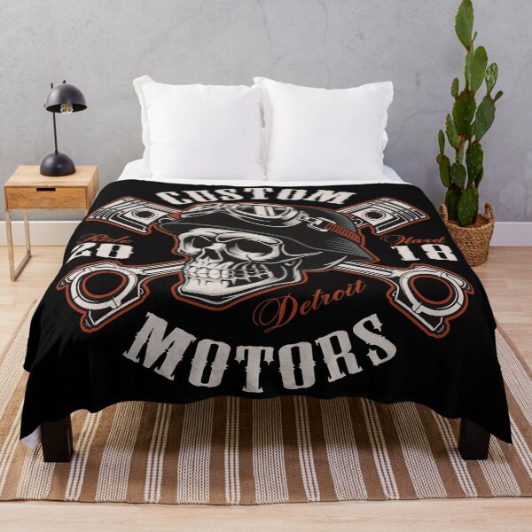 Item preview, Custom Motors Ride Hard Biker Skull designed and sold by Vector Scout Lab.