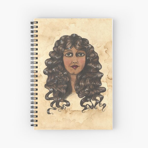 Woman With Curly Hair Spiral Notebook