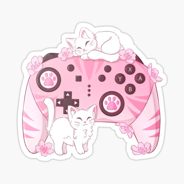 Aperçu de l'œuvre Manette de jeu Kawaii Cats créée et vendue par averiillustrate.