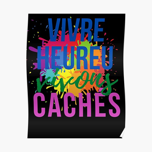 Poster Citation Pour Vivre Heureux Vivons Caches Sur La Vie Avec La Depression Par Wodra Redbubble