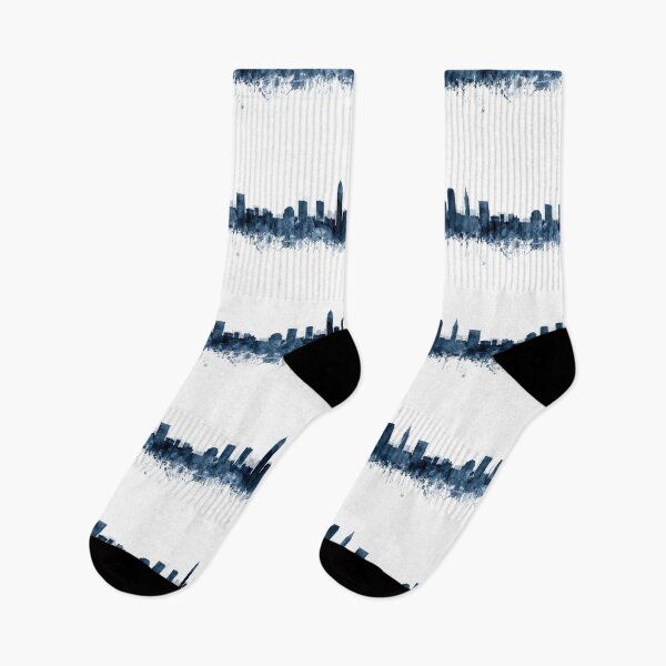 Item preview, Cleveland Skyline Watercolor Navy Blue by Zouzounio Art designed and sold by zouzounioart.