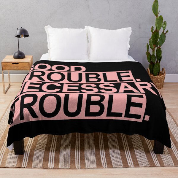Item preview, GOOD TROUBLE. NECESSARY TROUBLE. (pink on black) designed and sold by Thelittlelord.