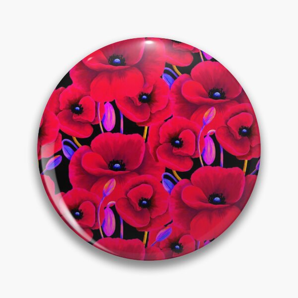 Item preview, Patrón de coloridas flores de amapola - Negro designed and sold by Kraina.