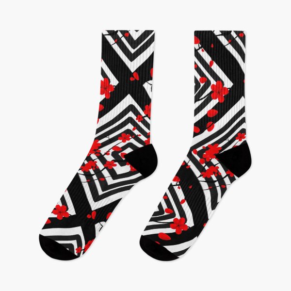 Item preview, Sakura tree Black and white Geometric shapes,squares ,boho pattern designed and sold by MariaMarinova.