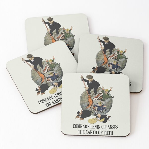 Item preview, Comrade Lenin Cleanses the Earth of Filth Translated - Soviet Propaganda, Communist, October Revolution, USSR designed and sold by SpaceDogLaika.