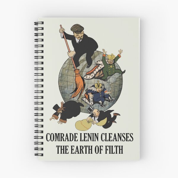 Item preview, Comrade Lenin Cleanses the Earth of Filth Translated - Soviet Propaganda, Communist, October Revolution, USSR designed and sold by SpaceDogLaika.