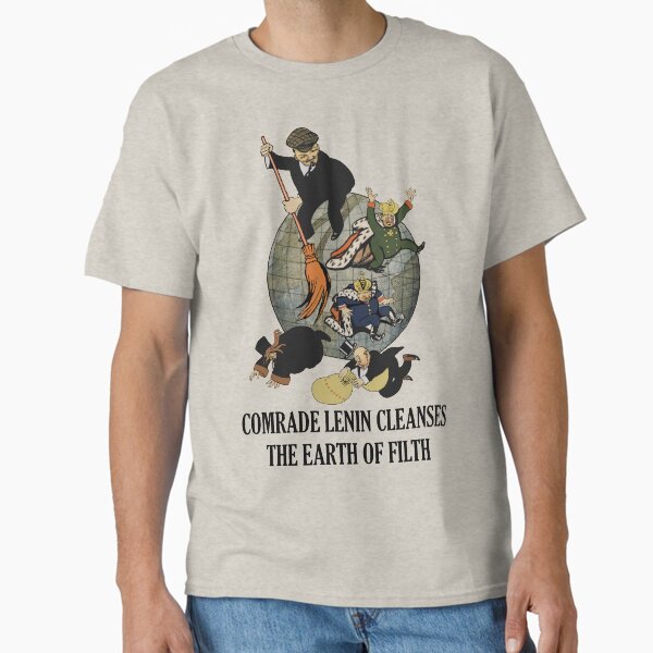 Item preview, Comrade Lenin Cleanses the Earth of Filth Translated - Soviet Propaganda, Communist, October Revolution, USSR designed and sold by SpaceDogLaika.