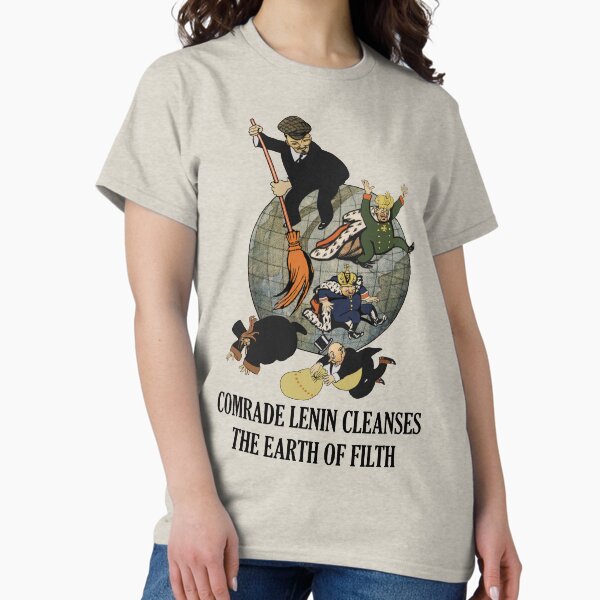 Item preview, Genosse Lenin reinigt die Erde vom Schmutz. Übersetzung - Sowjetische Propaganda, Kommunismus, Oktoberrevolution, UdSSR designed and sold by SpaceDogLaika.
