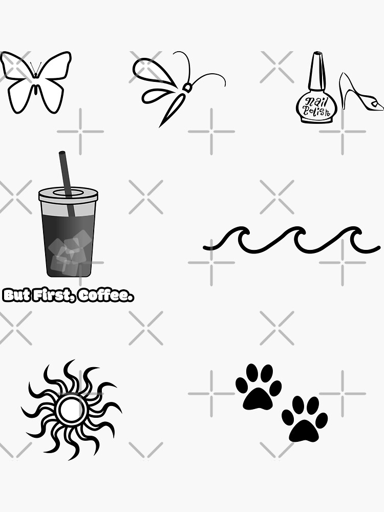 "Black And White Aesthetic Sticker Pack" Sticker By Yummysketches ...