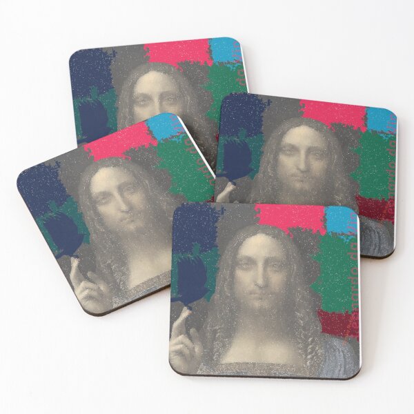 Item preview, Leonardo Da Vinci's Salvator Mundi and Dark Blue Lark Bird (Pop Art by ACCI) designed and sold by VanyssaGraphics.