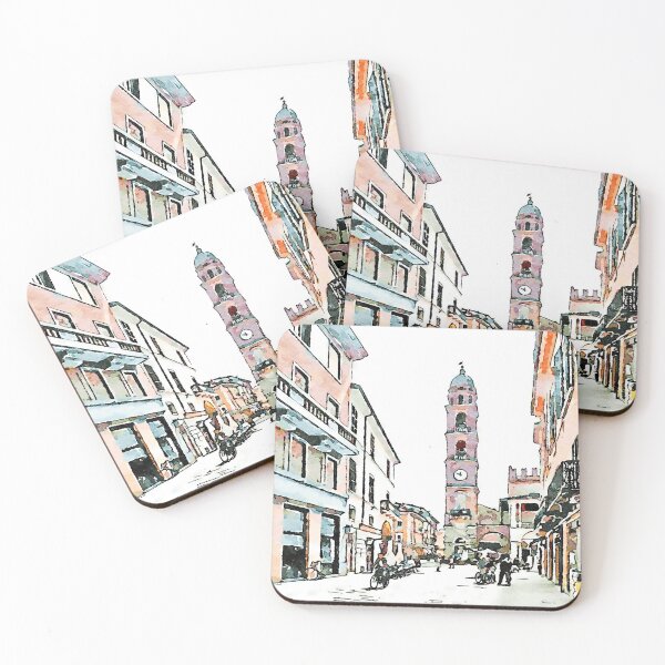 Item preview, Street view with tower designed and sold by Giuseppe Cocco.