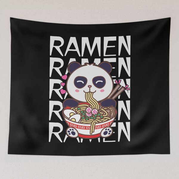 Item preview, Panda Kawaii Eating Japanese Ramen Noodles designed and sold by Art by s2ray.
