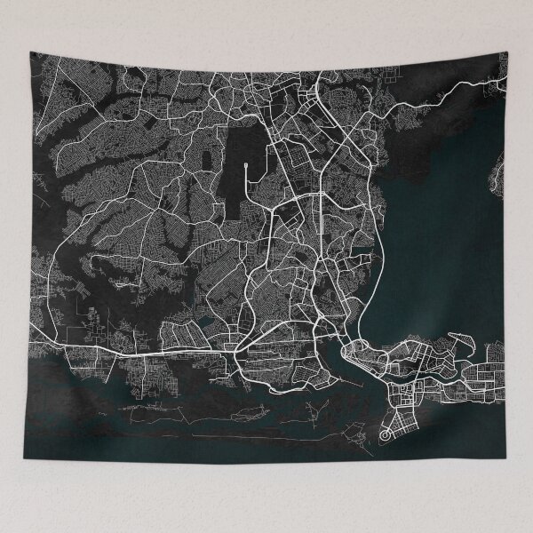 Item preview, Lagos City Map of Nigeria - Dark designed and sold by deMAP.
