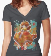 Princess Daisy T-shirt Women's Fitted V-Neck T-Shirt