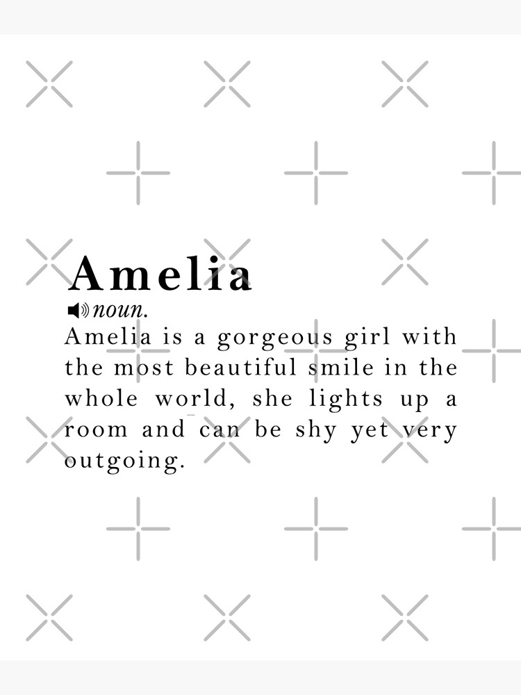 "Amelia Name Meaning Definition" Poster for Sale by peachyline Redbubble