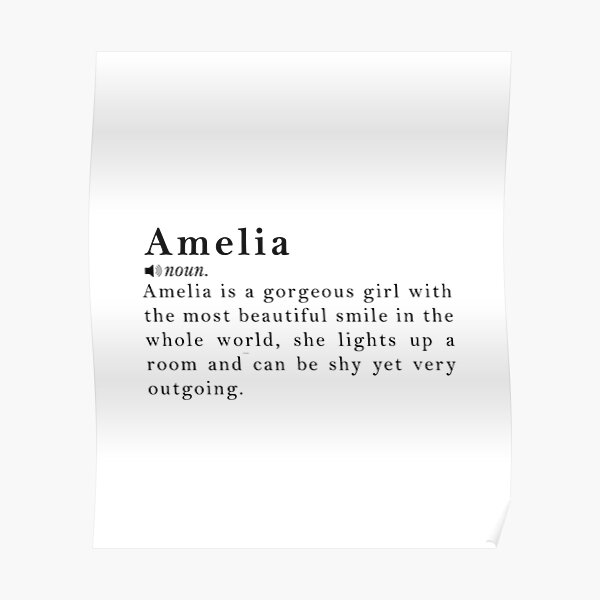 Poster Amelia Name Redbubble