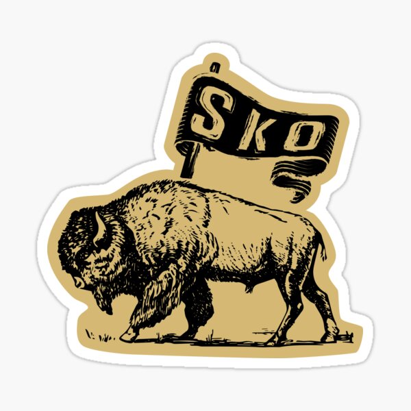Buffalo with Pennant Sticker