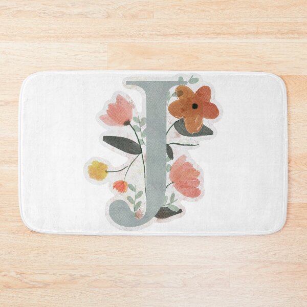 Item preview, J with Watercolor Flowers designed and sold by Em0523.