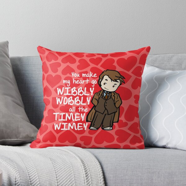 You Make My Heart Go Wibbly Wobbly Throw Pillow