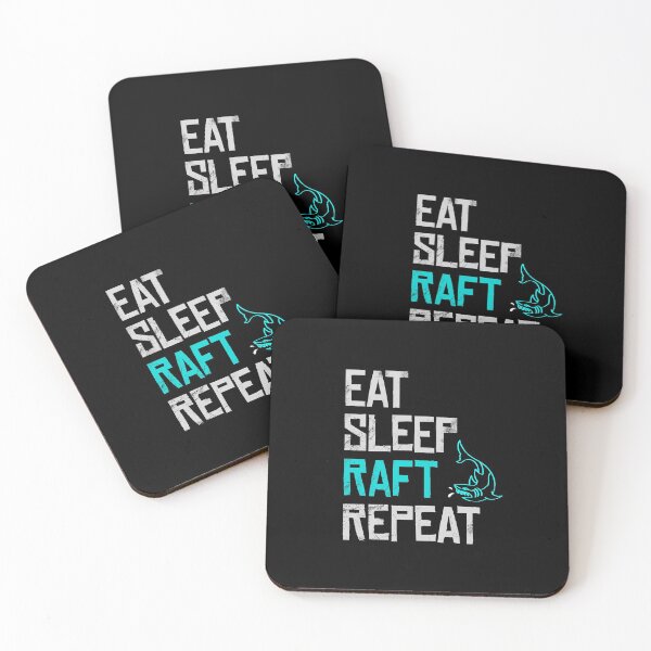 Item preview, Raft Game Eat Sleep Raft Repeat Funny Shark Attack  designed and sold by sun-shadoww.