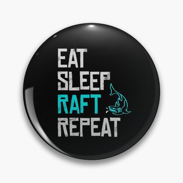Item preview, Raft Game Eat Sleep Raft Repeat Funny Shark Attack  designed and sold by sun-shadoww.