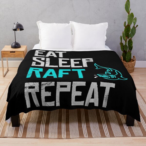 Item preview, Raft Game Eat Sleep Raft Repeat Funny Shark Attack  designed and sold by sun-shadoww.