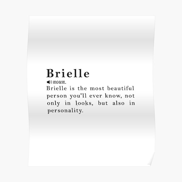 "Brielle Name Meaning Definition" Poster by peachyline Redbubble