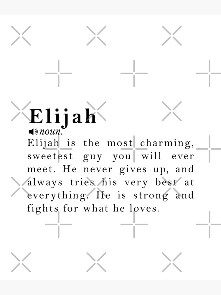 Elijah Name Meaning Definition Canvas Print