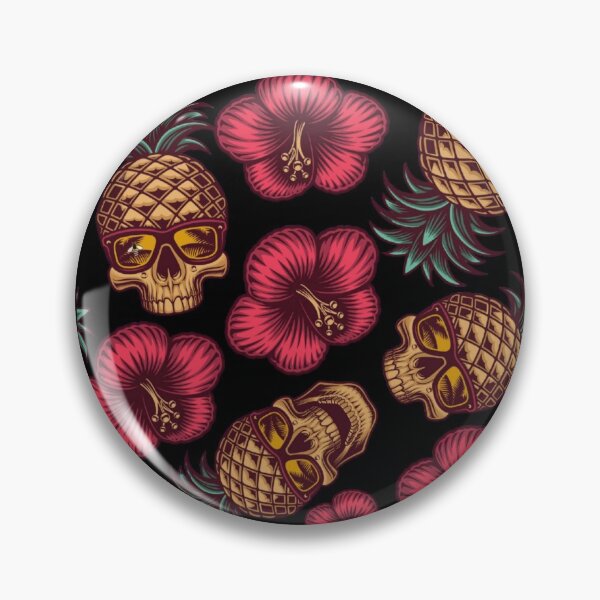 Item preview, Hawaiian Skull - Black Background designed and sold by ElleBeeCreation.