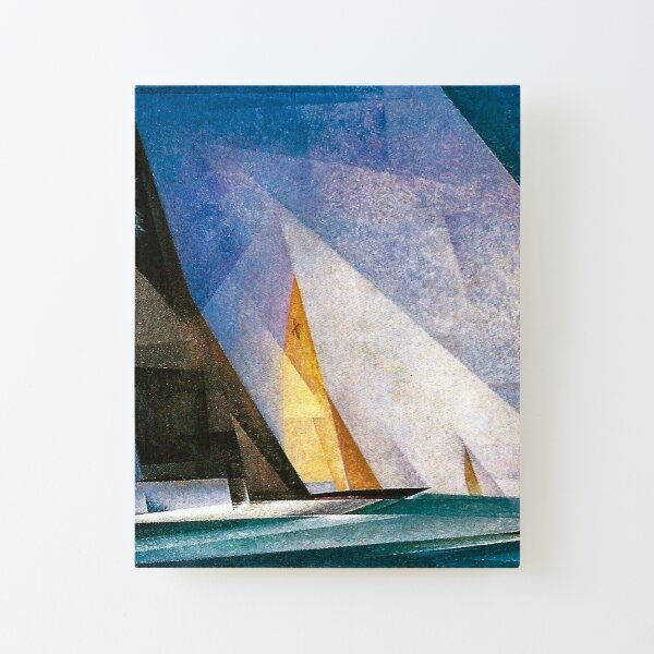 Sailboats nautical, maritime landscape coastal painting by Lyonel Feininger Canvas Mounted Print