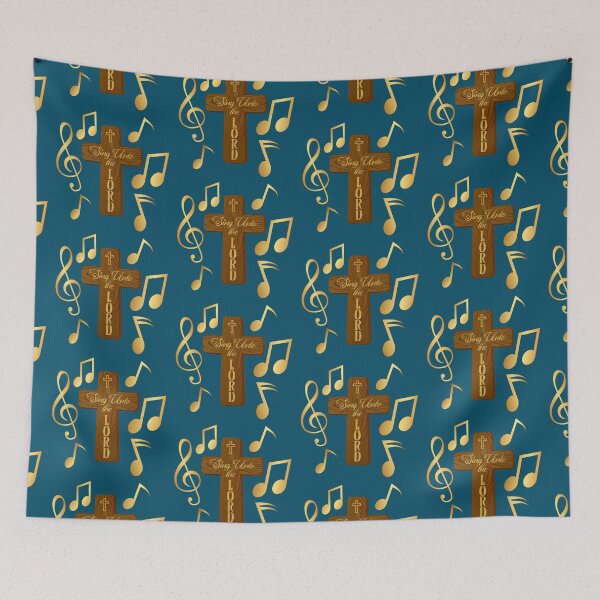 Item preview, Sing Unto the Lord!  Turquoise Background  designed and sold by PawsitiveMum.