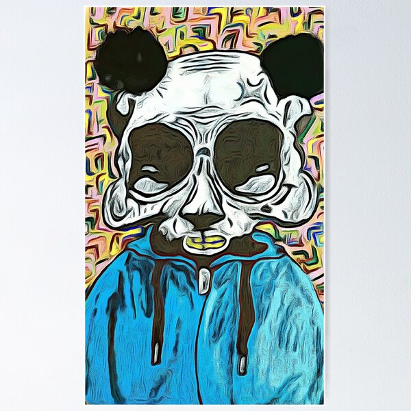 Item preview, panda skull street art designed and sold by rustycatart.