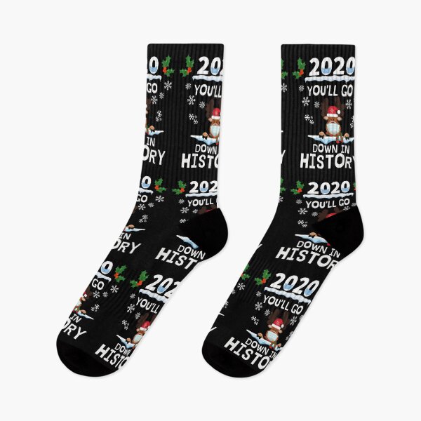 Item preview, 2020 You'll Go Down In History Christmas Reindeer Face Mask Quarantine Christmas designed and sold by chris-ellis-art.