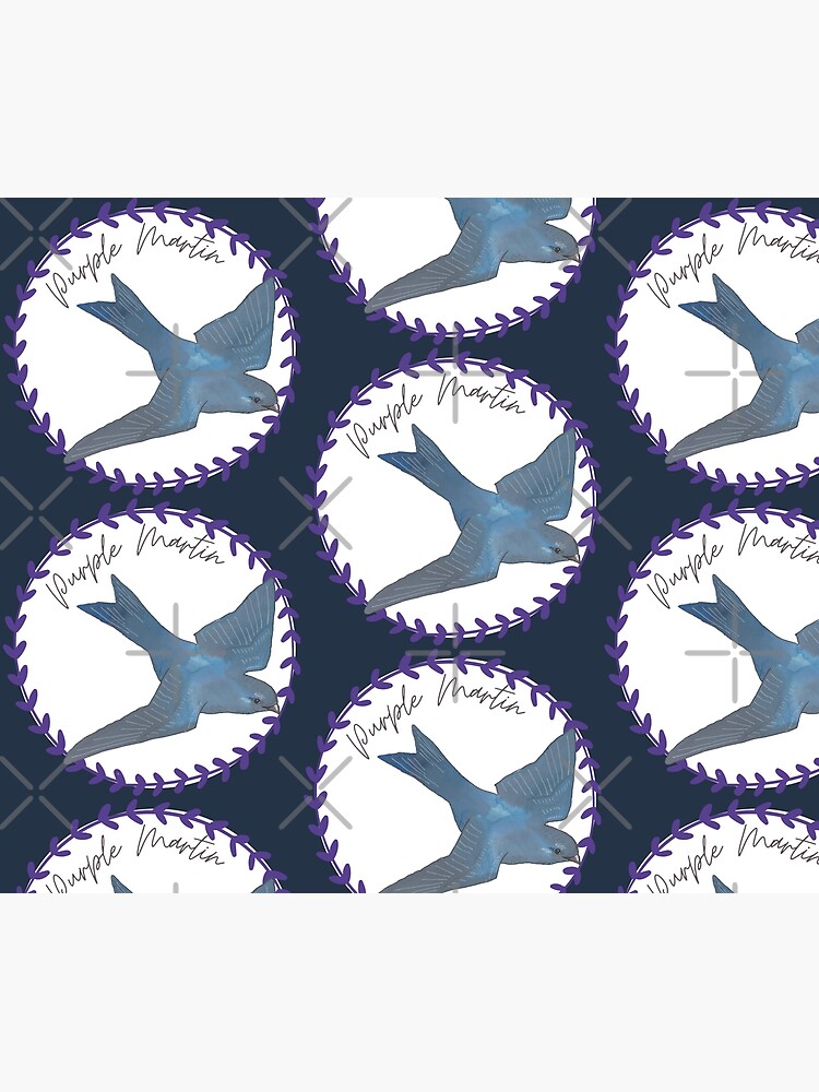 Thumbnail 6 of 6, Throw Blanket, Purple Martin birding bird species bird logo designed and sold by TheWaterBirds.